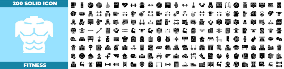 Fitness Solid Icon Pack