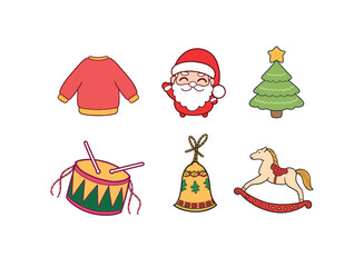 Christmas Set Hand Drawn Illustration