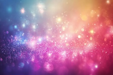 Whimsical Childrens Abstract Background with Stars and Glitter