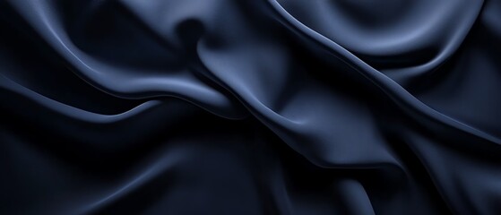 Fototapeta premium Close-up of luxurious dark satin fabric texture.