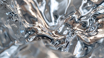A silver liquid with a shiny surface