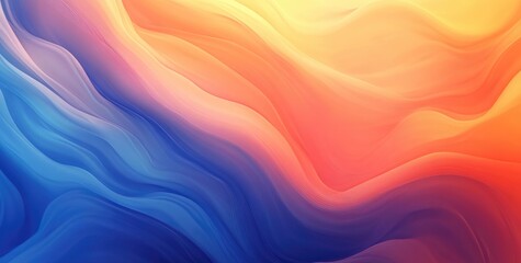 Fototapeta premium Abstract Gradient Vector Background with Blurred Orange and Blue Colors, Grainy Texture