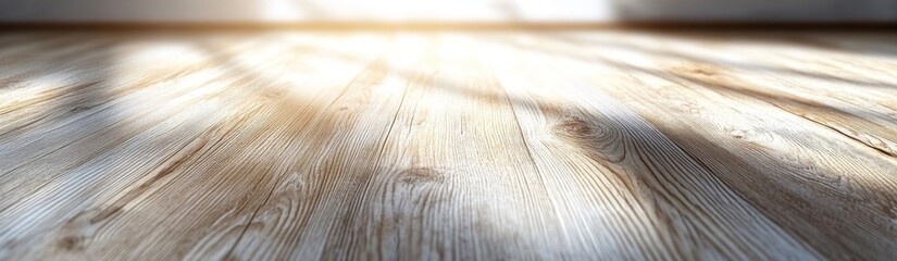 Fototapeta premium A wooden floor with a sunbeam shining on it