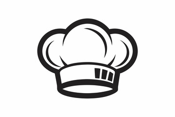 Chef Hat Silhouette Vector Illustration Culinary and Kitchen Designs, Catering Service Logo, Minimalist chef hat, Solid white background