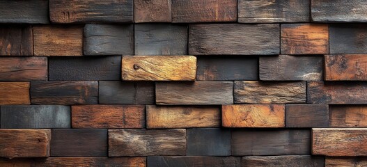 A wooden wall with a brownish color
