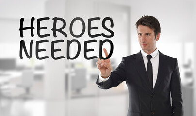 Businessman touching 