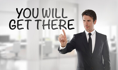 Businessman touching 