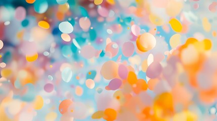 Ethereal Pastel Confetti Pattern in Soft Dreamy Colors for Celebration Backgrounds