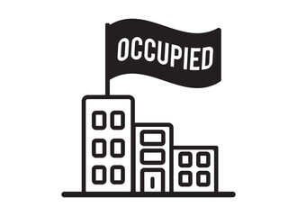 Occupied Billboard icon vector design with white background.