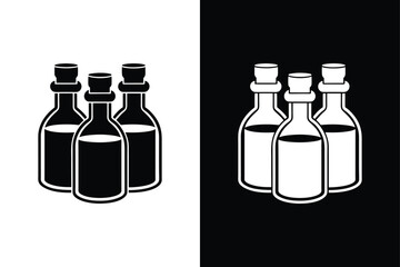 Black and White Vial Icon. Editable Medical Vector Design