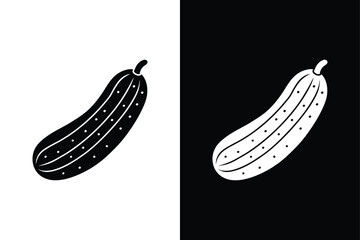 Vector Cucumber Icon. Clean Silhouettes for Illustrations