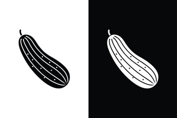 Minimalist Cucumber Icon. Isolated Vegetable Silhouettes