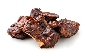 Fuel for meat isolated on a white background, close up