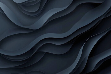 Obraz premium Abstract Black Waves with Smooth Curves and Fluid Lines in a Sleek and Minimalist Modern Design