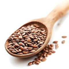 Obraz premium Flax seeds isolated on white background, close up