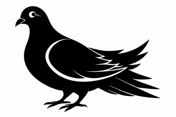 Pigeon Icon Dove Silhouette City Bird Symbol Pigeon Icon on White Background