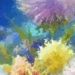 Naklejka premium Oil paintings and various flowers, roses, peonies, cats and dogs, abstract flowers, and beauty