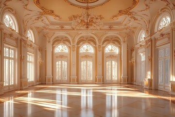 Obraz premium Elegant empty room suitable for a princess or queen. Generative Ai