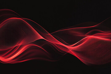 Obraz premium Abstract Red and Black Waves with Flowing Lines, Smooth Curves, and Dynamic Fluid Motion in Modern Art Design