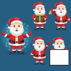 santa claus in five pose