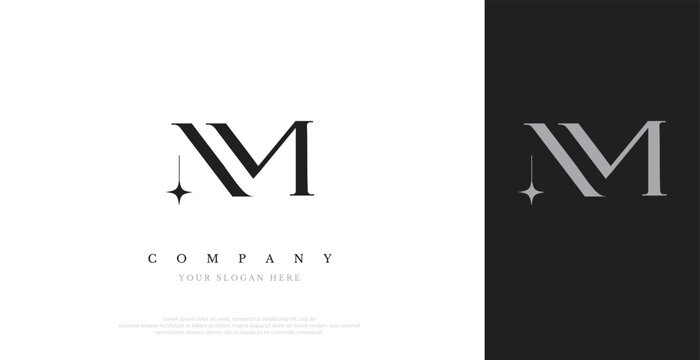 Initial NM Logo Design Vector 