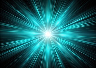Obraz premium Abstract Aquamarine Glow Lines Wallpaper - Modern Silhouette
