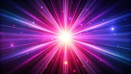 Abstract Burst of Pink and Purple Light Rays
