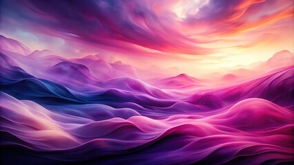 Obraz premium Abstract Silhouette Watercolor Purple Pink Art