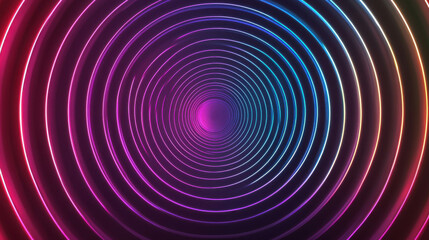 Vibrant Circular Wave Pattern with Neon Colors Creating a Hypnotic Visual Effect in a Dark Background for Abstract Art and Digital Design Projects