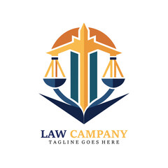 Attorney and law logo Modern design Abstract style Vector illustration Law office Law office