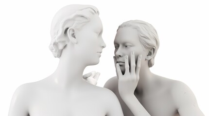 Fototapeta premium Antique statue of a woman on a white background