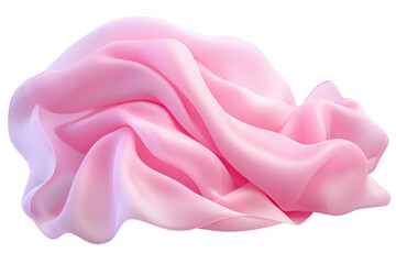 Obraz premium Pink Fabric Drape Soft Silk Texture Elegant Waves on transparent background