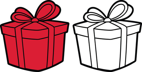 Red and White Gift Boxes Present, Ribbon, Bow, Holiday, Surprise