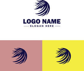 Hair Salon icon Hairdressing salon Hair studio Beauty salon flat logo sign symbol editable vector