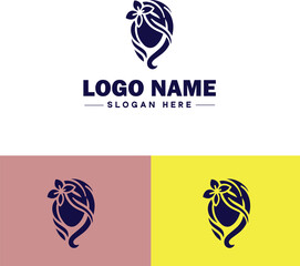 Hair Salon icon Hairdressing salon Hair studio Beauty salon flat logo sign symbol editable vector