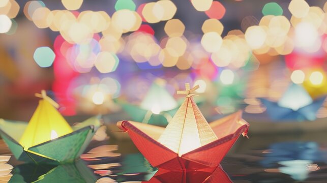 Colorful Paper Boat - a charming and vibrant visual. The playful design captures the essence of creativity and imagination.