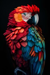 Vibrant Macaw Parrot in Close-Up with Stunning Details