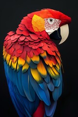 Obraz premium Vibrant Macaw Parrot in Close-Up with Stunning Details