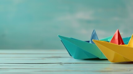 Colorful Paper Boat - a charming and vibrant visual. The playful design captures the essence of creativity and imagination.