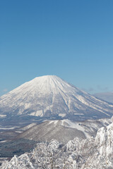 Mount Yotei winter landscape in Hokkaido, Japan