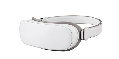 White VR Headset Virtual Reality Glasses 3D Technology on transparent background