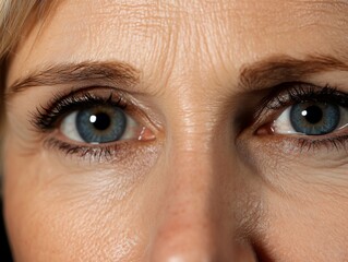 Realistic Portrait of a Middle-Aged Woman with Wrinkles and Eye Bags