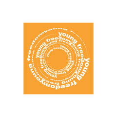 vector young freedom quotes circle shape
