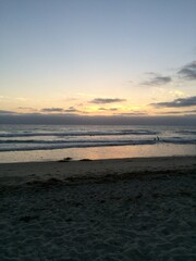 Glowing sunset over a California beach
