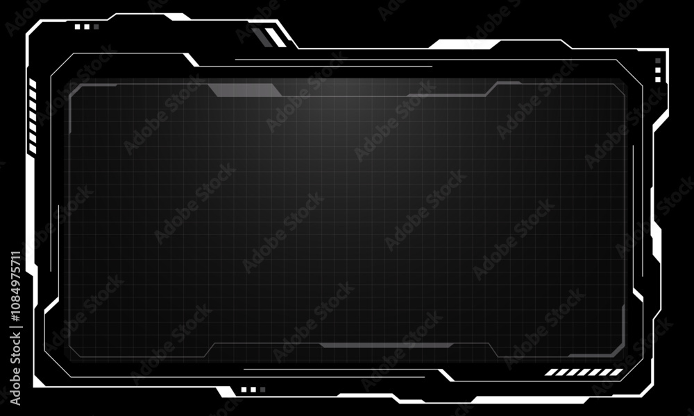 Poster hud frames white grey user interface elements design modern technology futuristic control panel scre