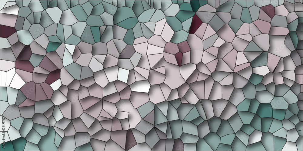 Poster quartz light multicolor broken stained glass background black stoke with shadows. abstract colorful 