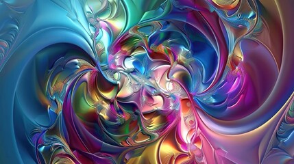 Fototapeta premium Cool Background Fractal Art - a vibrant and intricate visual. The fractal patterns create an engaging and mesmerizing scene.