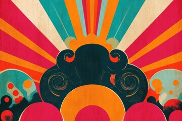 Obraz premium Abstract colorful retro sunburst background.