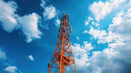 Communication Tower Against Blue Sky