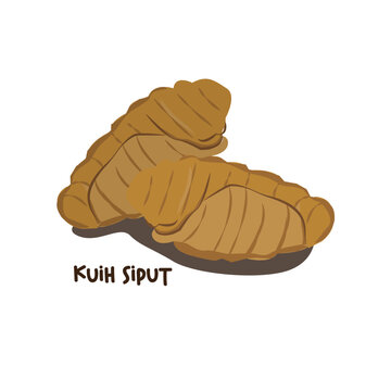 Vector illustration of famous Malaysian traditional Eid festive dessert, kuih Raya called kuih siput